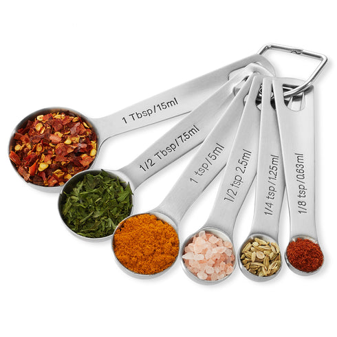 6pk - Stainless Steel Measuring Spoons